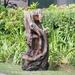 39.5 in. Tall Indoor Outdoor Polyresin Tree Trunk Fountain, Floor Standing Waterfall Fountain with Light