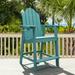 LUE BONA All Weather Plastic Outdoor Bar Stool Adirondack Chairs Bar Height Arm Chairs with Cup Holder for Balcony, Deck, Patio