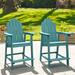 LUE BONA Outdoor Bar Stool Adirondack Chairs Bar Height Arm Chairs with Cup Holder for Balcony, Deck, or Patio（Set of 2）