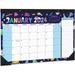 Desktop 18-Month Calendar Monthly Planner 2024-2025 - 17 X 12 Inch Desk/Wall Calendar Planning And Organizing Your Classroom School Home Or Office - B & W (Holidays)