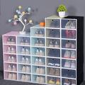 Shoes Box 4Pcs Transparent Drawer Type Shoes Box Plastic Stackable Shoes Container