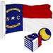 G128 5 Pack: North Carolina State Flag | 5x8 Ft | ToughWeave Series Embroidered 600D Polyester | Embroidered Design Indoor/Outdoor Brass Grommets