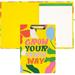 Yellow Clipboard With Lined Notepad Pad With Metal Clip Removable Writing Pad And Pen Holder Cute Pad Organizer For Office And Sports Grow Your Own Way