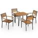 vidaXL 5 Piece Outdoor Dining Set Solid Acacia Wood and Steel 44230