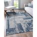 Abstract Indoor Outdoor Area Rug Weather Resistant Outdoor Carpet For Porch Deck Balcony Backyard Patio Rug 8X10 Gray Blue