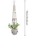 Dengmore Plant Hanger Indoor Woven Cotton Rope with Beads Flowerpot Sling Hanging Planter Basket Flower Pot Holder Suitable for Pots Up to 10 Inches Gardening Flowerpot Net Bag