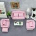 doll house sofa 1 Set Doll House Sofa Miniature Sofa Toy Doll House Furniture Model with Pillow