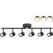 40W 6-Head Dimmable Track Light Kit 3000K/4000K/5000K Selectable 3000Lm CRI90 Flexibly Rotatable Light Head For Accent Decorative Lighting Black