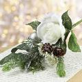 Sparkle and Shine with this Set of 3 Glitter Artificial Rose and Ornament Greenery Sprays by Factory Direct Craft