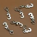 alloy pendant charm 20pcs Alloy 3 Shape Pendants with Lobster Clasp DIY Arabic Numeral Dangle Charms Jewelry Making Accessory for Earrings