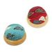 pin cushion 2 Pcs Japanese Style Wooden Base Pin Cushion Lovely Cloud Printing Needle Cushion DIY Handcraft Sewing Tool Supplies(Light Blue Red Style)