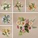 Sunjoy Tech 1 Bunch Artificial Flower Anti-fading Realistic Looking 5 Forks 4 Rosebuds Wedding Simulation Bouquet Home Decor