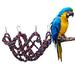 hammock net Small Animal Grid Hammock Parrot Bird Swing Thick Chew Rope Hammock Hanging Cage Cotton Rope Nets Toys (Black) - Large Size