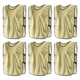 Scrimmage Training Vest 27x18 Soccer Jersey Sport Team Pinnies Gold 6 Pack