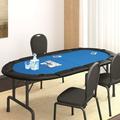 Tomshoo Folding Poker Tabletop Blue Casino-Grade Felt Cup Holders Foldable Design