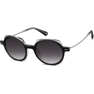 Zenni Geek Chic Sunglasses Black Mixed Full Rim Frame