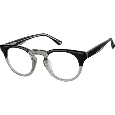 Zenni Round Prescription Glasses Black Plastic Full Rim Frame