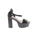 Truffle Heels: Black Solid Shoes - Women's Size 6 - Open Toe