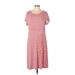 Croft & Barrow Casual Dress - A-Line Scoop Neck Short sleeves: Red Dresses - Women's Size Large