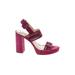 Vince Camuto Heels: Burgundy Print Shoes - Women's Size 10 - Open Toe