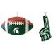 The Memory Company Michigan State Spartans Football & Foam Finger Ornament Two-Pack