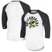 Men's Homefield White Purdue Boilermakers Vintage Baseball Raglan 3/4-Sleeve T-Shirt