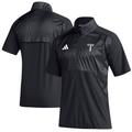 Men's adidas Black Troy University Trojans Sideline Short Sleeve Quarter-Zip Pullover Top