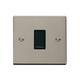 Se Home - Stainless Steel 10A 1 Gang 2 Way Light Switch - Black Trim