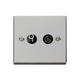 Se Home - Polished Chrome Satellite And Isolated Coaxial 1 Gang Socket - Black Trim