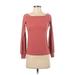 Nine West Pullover Sweater: Pink Print Tops - Women's Size X-Small