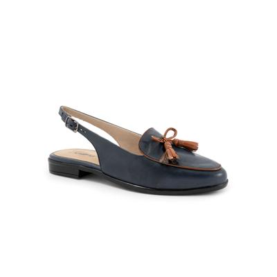 Extra Wide Width Women's Lillie Sling by Trotters in Navy Tan (Size 7 WW)