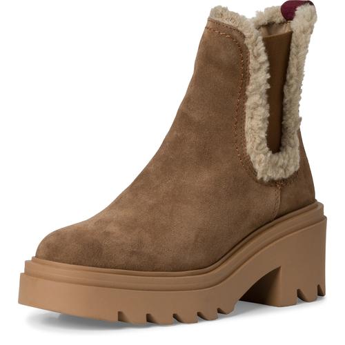 Winterboots TAMARIS Gr. 41, braun (braun kombiniert) Damen Schuhe mit Anziehlasche, zwei Stretcheinsätze, zum Schlupfen