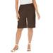 Plus Size Women's Linen Short by Jessica London in Chocolate (Size 14 W)