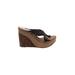 Gianni Bini Wedges: Brown Print Shoes - Women's Size 8 1/2 - Open Toe