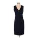 J.Crew Casual Dress - Sheath V Neck Sleeveless: Blue Solid Dresses - Women's Size 0