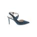 Louise Et Cie Heels: Pumps Stiletto Chic Blue Solid Shoes - Women's Size 7 - Pointed Toe