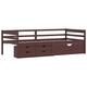 Susany Wooden Bed Frame with Drawers and Cabinet Bed Platform Single Bed Base Solid Pinewood 90x200 cm