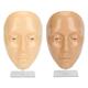 Makeup Practice Face, 2 Set 5D Silicone Full Face Makeup Mannequin Face Board Reusable Lash Mannequin Head with Removable Eyes, Stand and Makeup Remover Oils for Beginners