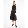 Blusenkleid TOMMY HILFIGER "MINI RIB MONOTYPE BASEBALL DRS" Gr. S (36), N-Gr, schwarz Damen Kleider Freizeitkleider