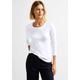 Langarmshirt CECIL "Basic Pia" Gr. XS (36), weiß (white) Damen Shirts Jersey Bestseller