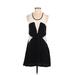 Madison Marcus Cocktail Dress - Mini V-Neck Sleeveless: Black Solid Dresses - Women's Size Small