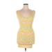 Wild Fable Casual Dress - Bodycon Scoop Neck Sleeveless: Yellow Chevron/Herringbone Dresses - Women's Size X-Large