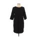 Chico's Casual Dress - Shift Crew Neck 3/4 sleeves: Black Print Dresses - Women's Size Medium