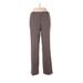 City DKNY Dress Pants - Mid/Reg Rise Straight Leg Trouser: Brown Bottoms - Women's Size 8 Petite