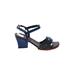 AUDLEY Sandals: Blue Solid Shoes - Women's Size 38 - Open Toe