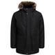 Outdoorjacke JACK & JONES "JJDAVID PARKA JACKET" Gr. XXL, schwarz (black) Herren Jacken Outdoorjacken