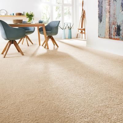 Teppichboden ANDIAMO "Softness, Velours, Made in Belgium", beige, B:400cm H:17mm L:100cm, Kunstfaser, Teppiche, Uni Farben, Breite 400 cm, besonders weich, Wohnzimmer, Schlafzimmer Image