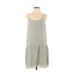 Lands' End Casual Dress - DropWaist Scoop Neck Sleeveless: Ivory Dresses - Women's Size 8