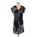 Theory Casual Dress - Mini V Neck Short sleeves: Gray Dresses - Women's Size P