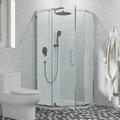 Logmey 34" - W x 72" H Pivot Door Framed Shower Door w/ Tempered Glass in Gray | 72 H x 34 W in | Wayfair ZSM3B31SD1CH34